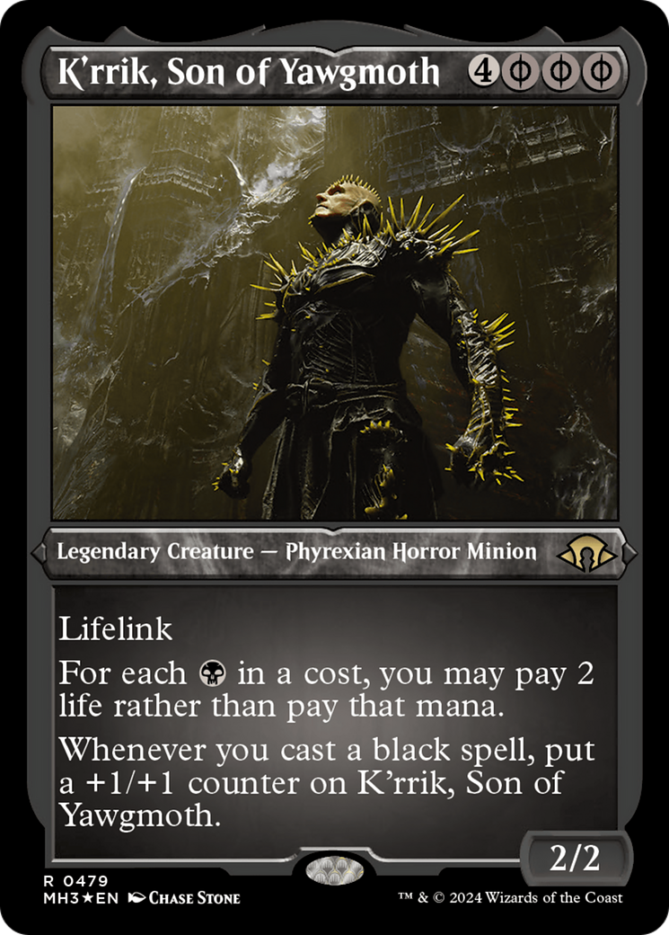 K'rrik, Son of Yawgmoth (Foil Etched) [Modern Horizons 3] | L.A. Mood Comics and Games