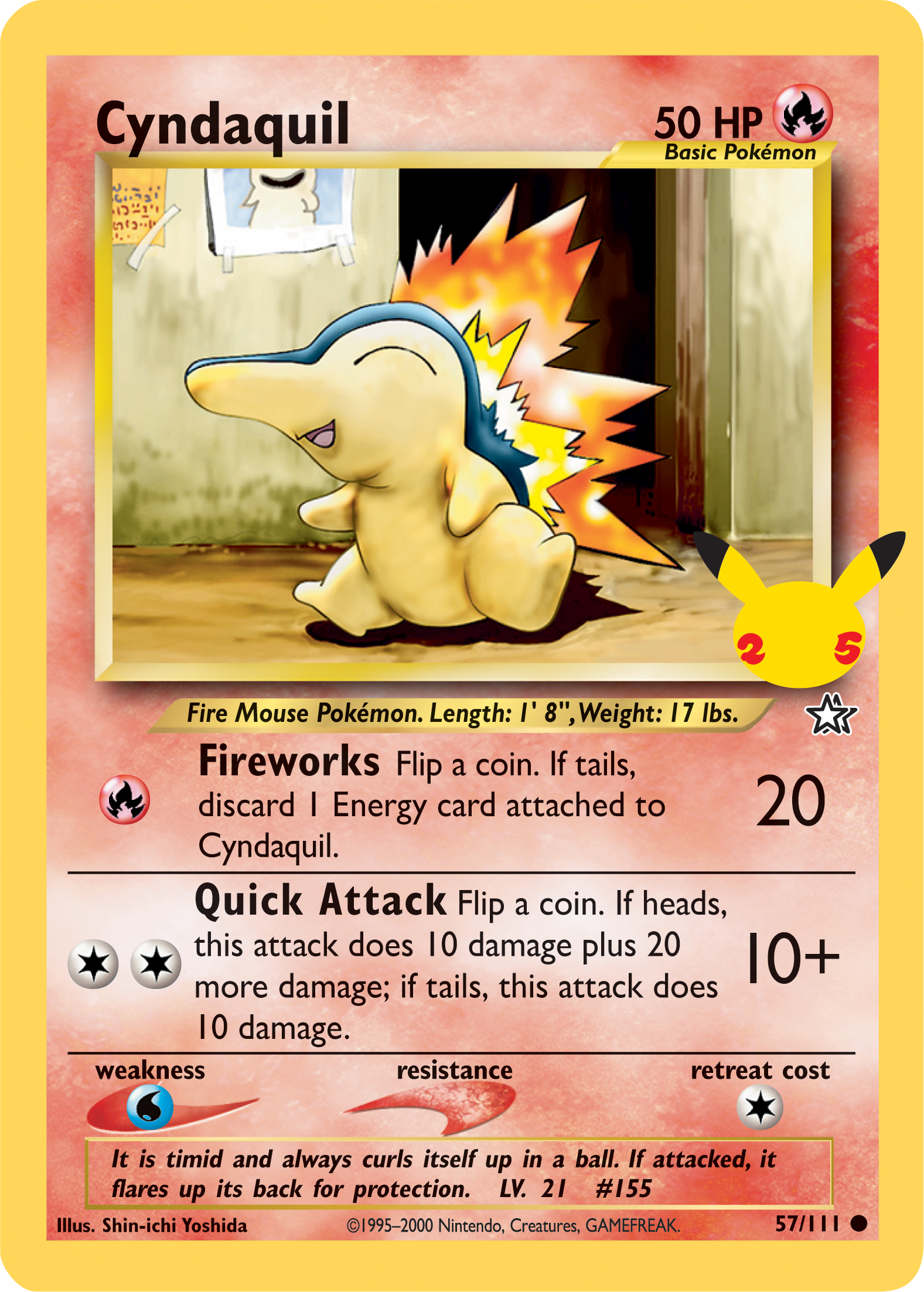 Cyndaquil (57/111) (Jumbo Card) [First Partner Pack] | L.A. Mood Comics and Games