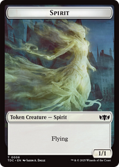 Spirit // Treasure Double-Sided Token [Tarkir: Dragonstorm Commander Tokens] | L.A. Mood Comics and Games
