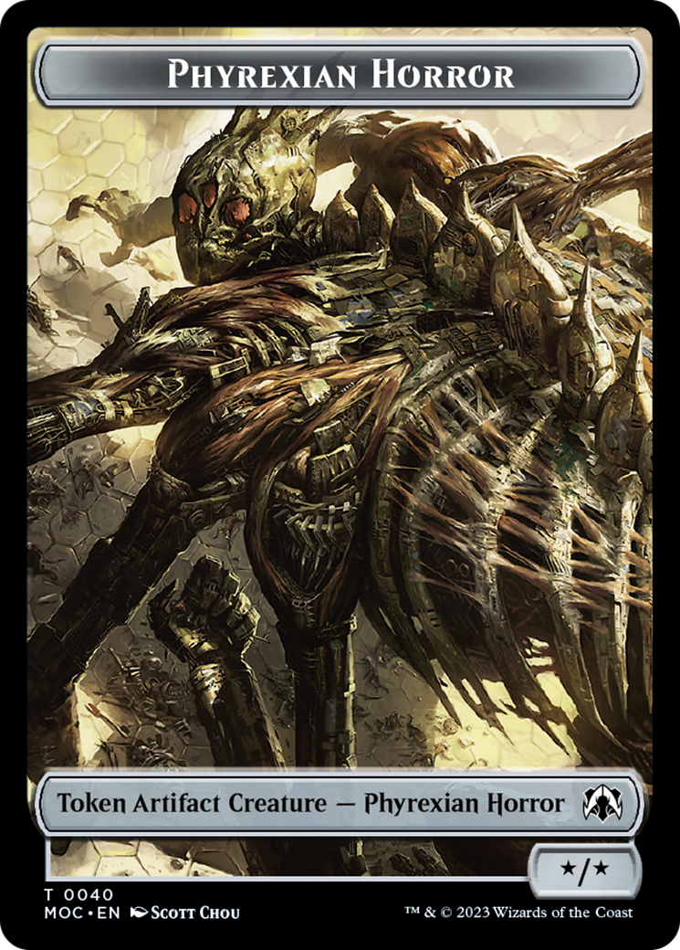 Phyrexian Golem // Phyrexian Horror Double-Sided Token [March of the Machine Commander Tokens] | L.A. Mood Comics and Games