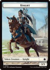 Human // Knight Double-Sided Token [Foundations Tokens] | L.A. Mood Comics and Games