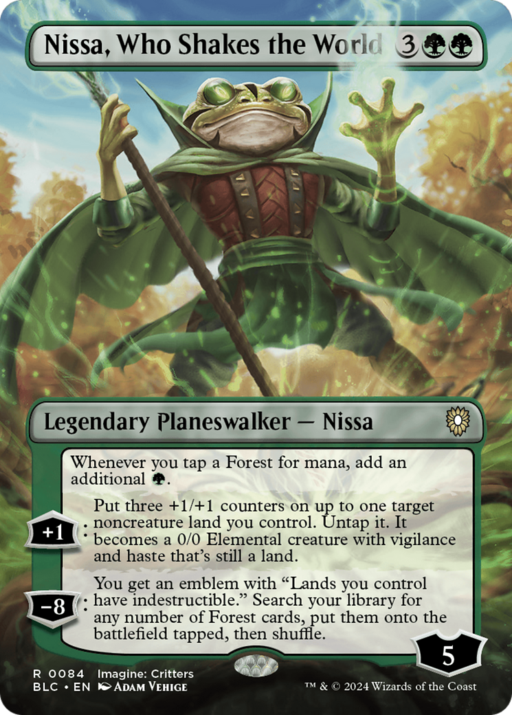 Nissa, Who Shakes the World (Borderless) [Bloomburrow Commander] | L.A. Mood Comics and Games