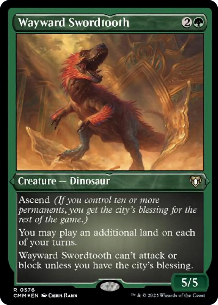 Wayward Swordtooth (Foil Etched) [Commander Masters] | L.A. Mood Comics and Games