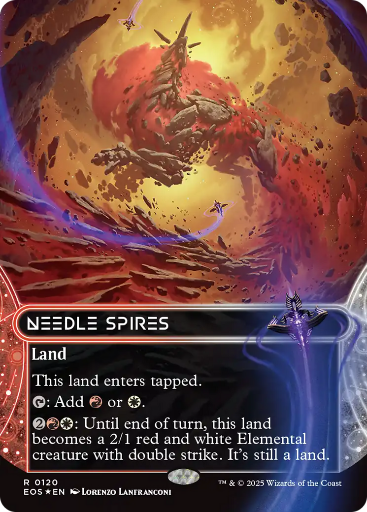 Needle Spires (0120) (Borderless) (Galaxy Foil) [Edge of Eternities: Stellar Sights] | L.A. Mood Comics and Games