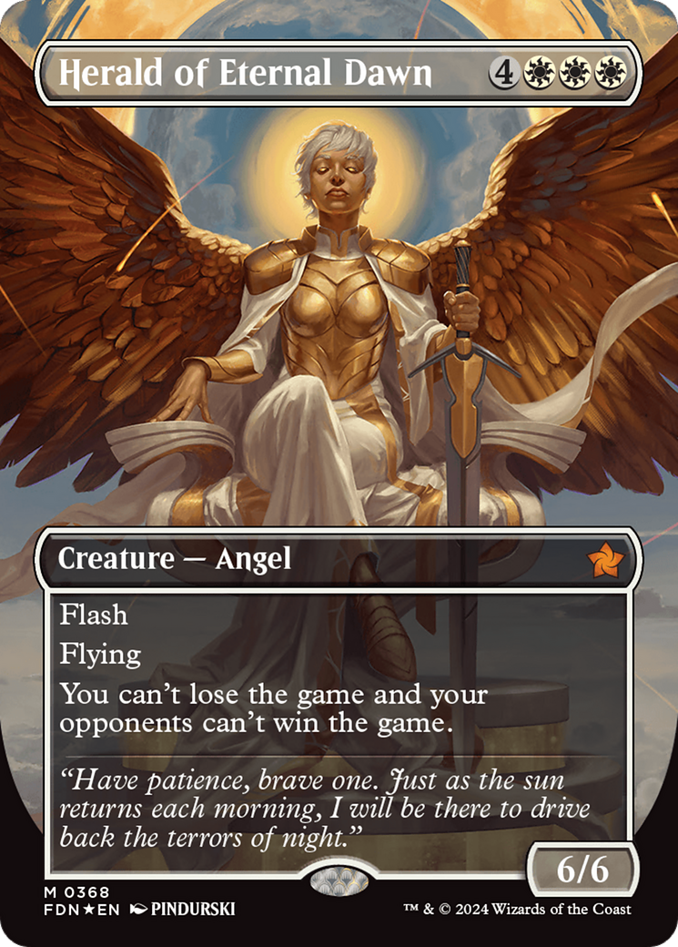 Herald of Eternal Dawn (Borderless) (Mana Foil) [Foundations] | L.A. Mood Comics and Games