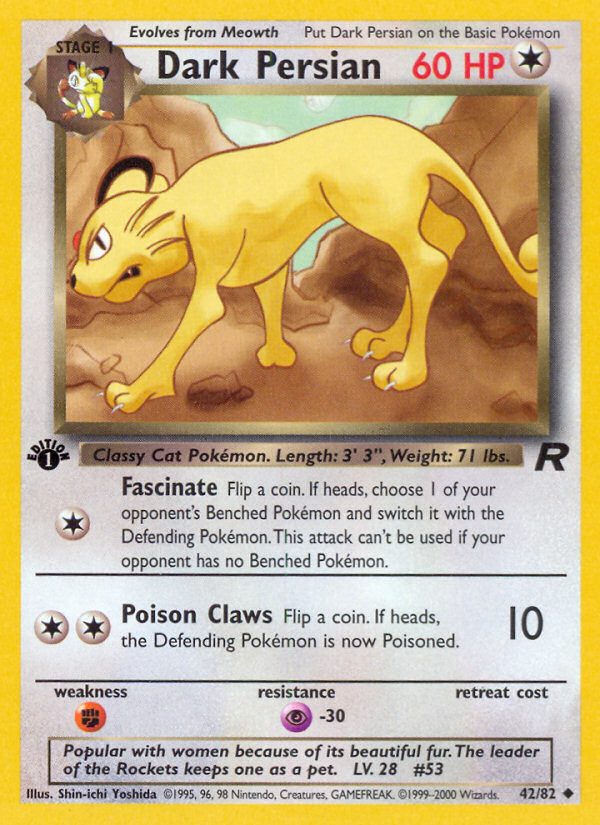 Dark Persian (42/82) [Team Rocket 1st Edition] | L.A. Mood Comics and Games