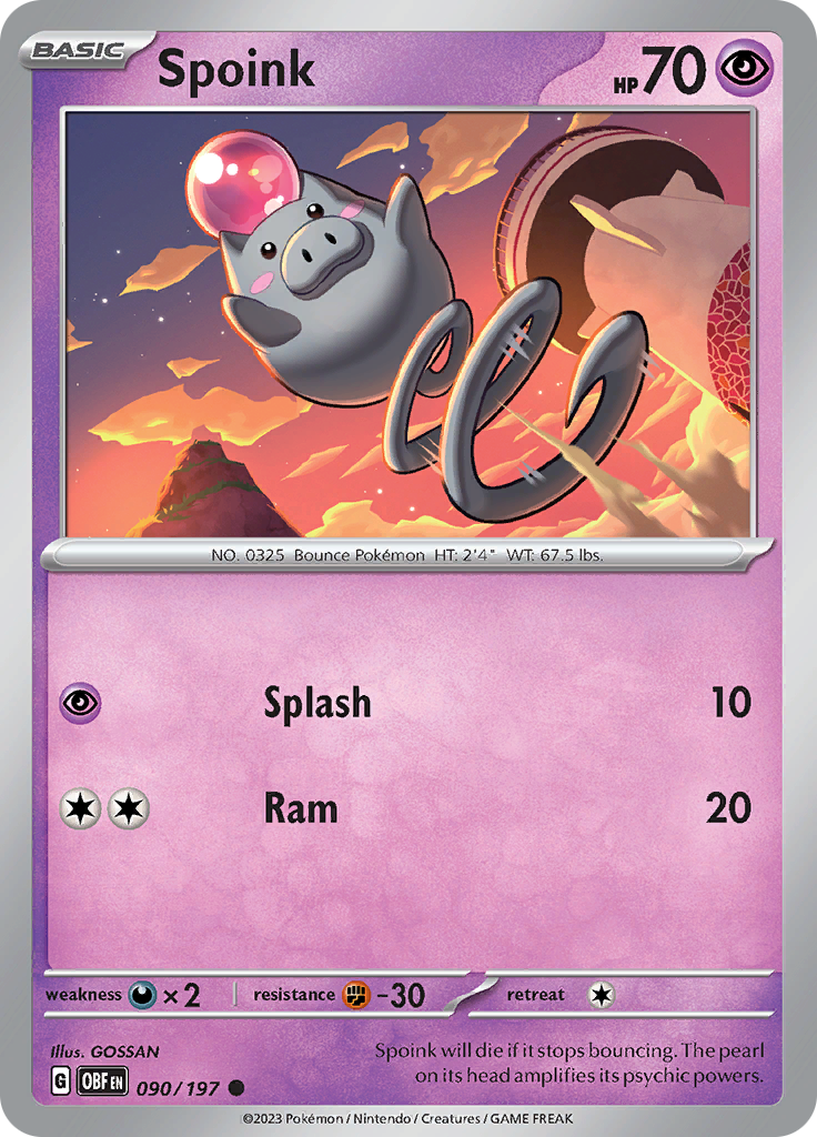 Spoink (090/197) [Scarlet & Violet: Obsidian Flames] | L.A. Mood Comics and Games