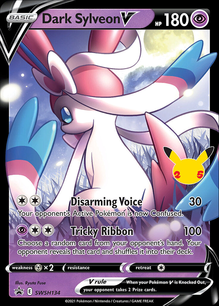 Dark Sylveon V (SWSH134) (Celebrations) [Sword & Shield: Black Star Promos] | L.A. Mood Comics and Games
