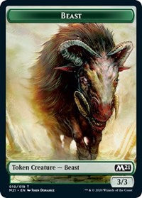 Beast // Treasure Double-Sided Token [Core Set 2021 Tokens] | L.A. Mood Comics and Games