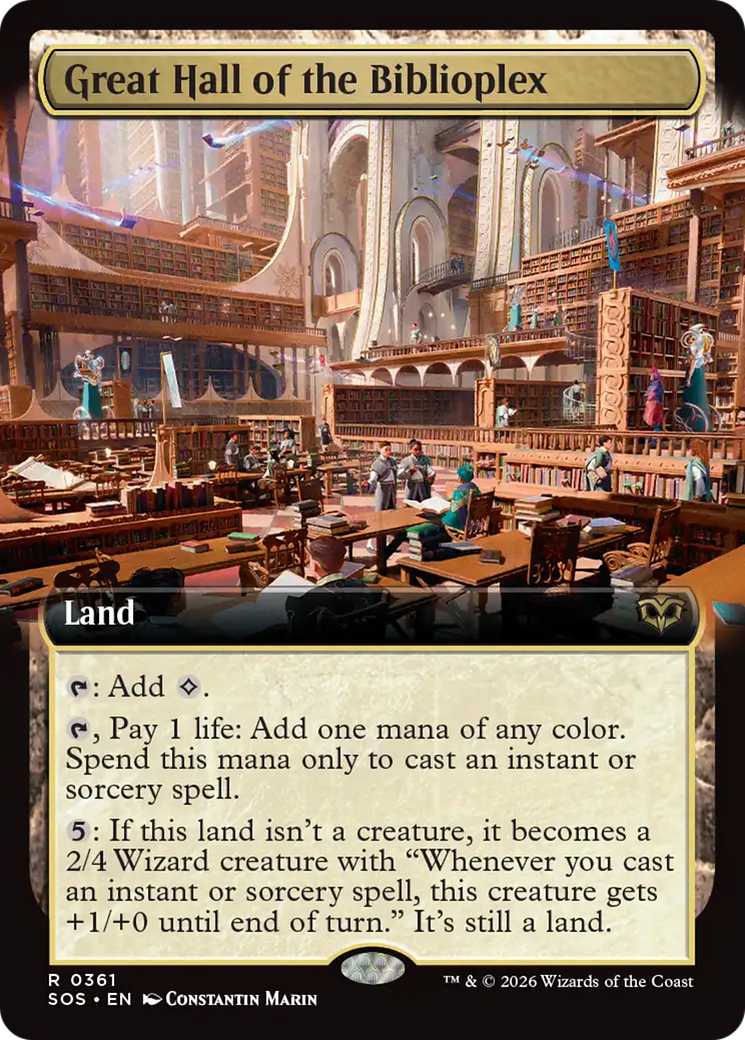 Great Hall of the Biblioplex (Extended Art) [Secrets of Strixhaven] | L.A. Mood Comics and Games