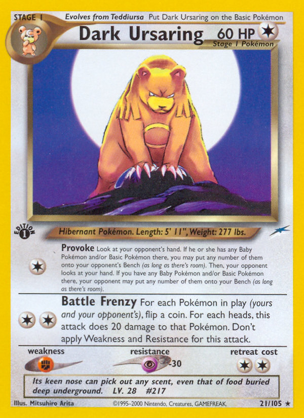 Dark Ursaring (21/105) [Neo Destiny 1st Edition] | L.A. Mood Comics and Games