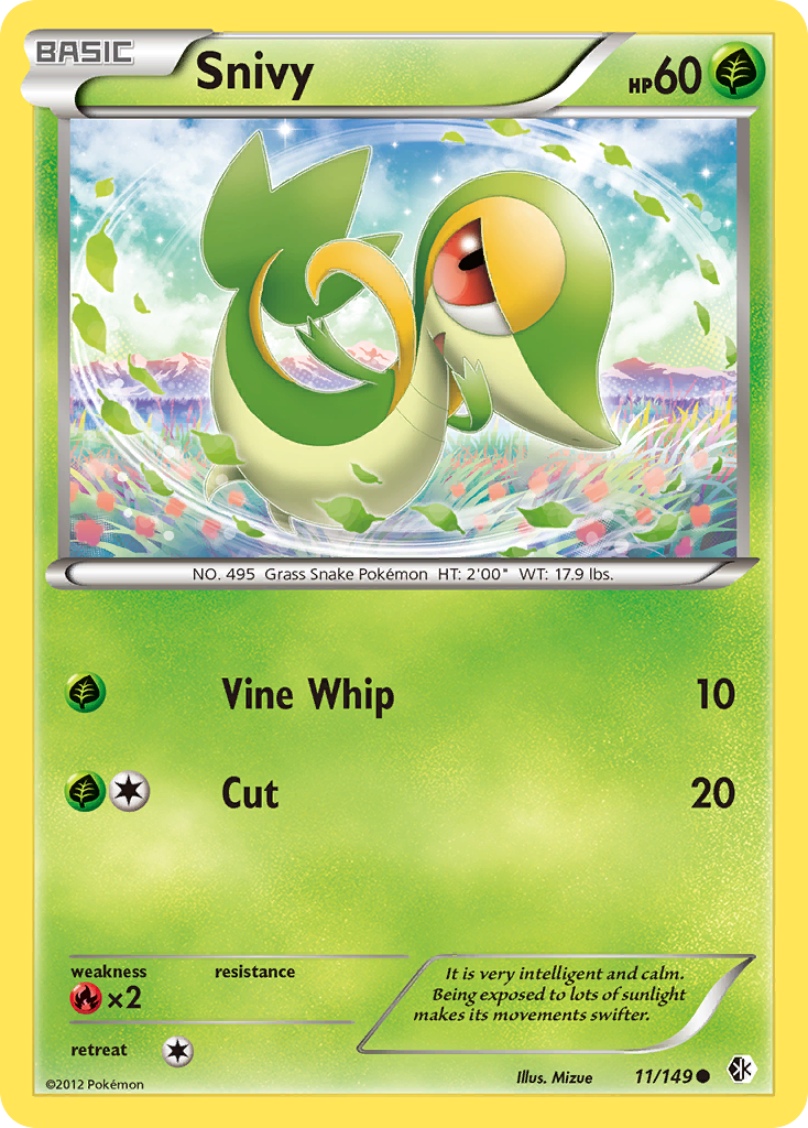Snivy (11/149) [Black & White: Boundaries Crossed] | L.A. Mood Comics and Games