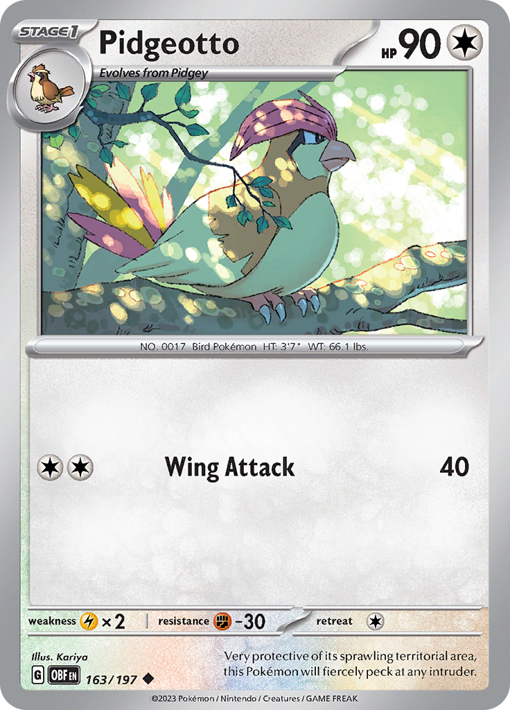 Pidgeotto (163/197) [Scarlet & Violet: Obsidian Flames] | L.A. Mood Comics and Games