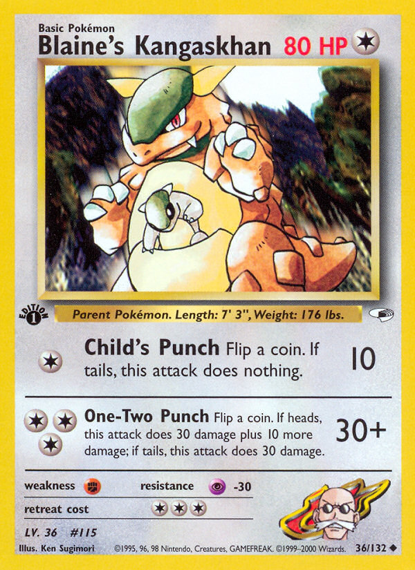 Blaine's Kangaskhan (36/132) [Gym Heroes 1st Edition] | L.A. Mood Comics and Games