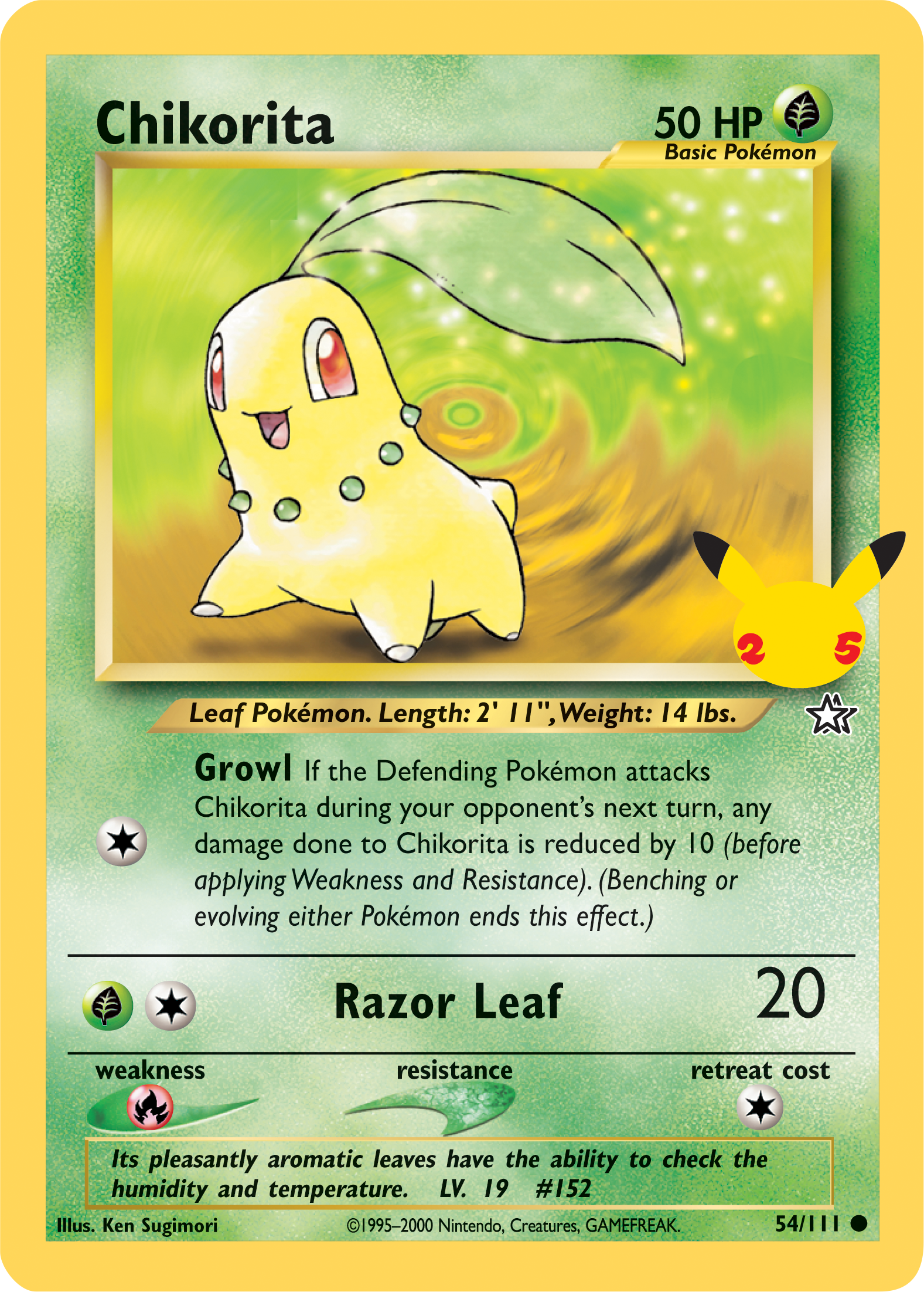 Chikorita (54/111) (Jumbo Card) [First Partner Pack] | L.A. Mood Comics and Games