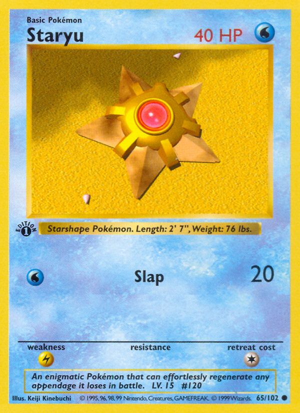 Staryu (65/102) (Shadowless) [Base Set 1st Edition] | L.A. Mood Comics and Games