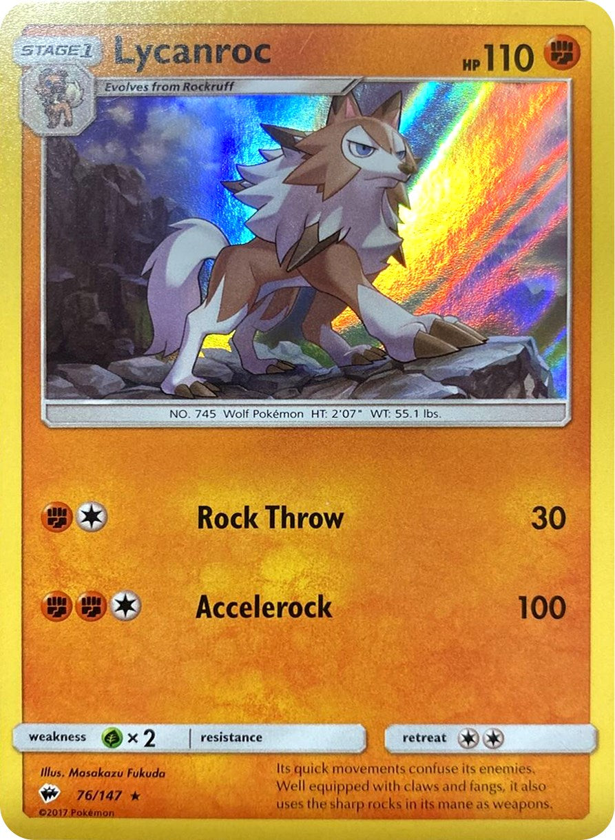 Lycanroc (76/147) (Water Web Holo) [Sun & Moon: Burning Shadows] | L.A. Mood Comics and Games