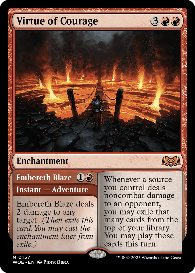 Virtue of Courage // Embereth Blaze [Wilds of Eldraine] | L.A. Mood Comics and Games