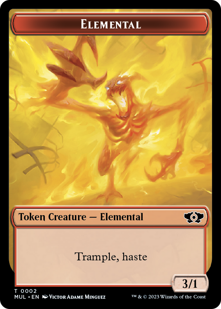 Elemental (2) // Knight Double-Sided Token [March of the Machine Tokens] | L.A. Mood Comics and Games