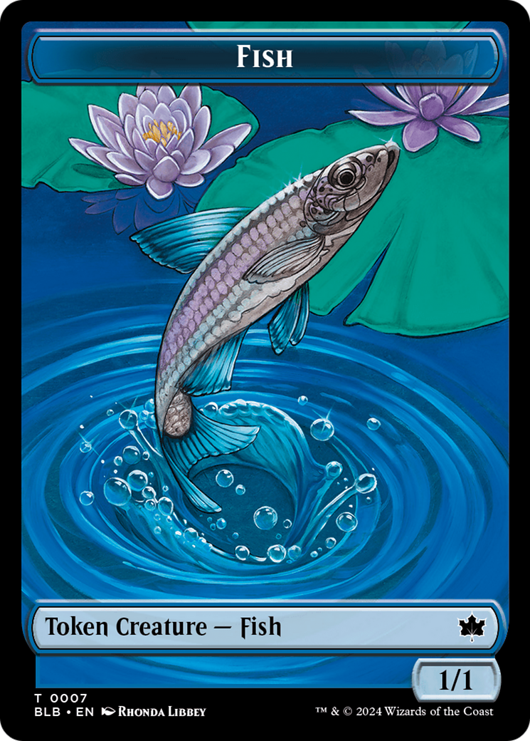 Fish // Tender Wildguide Double-Sided Token [Bloomburrow Tokens] | L.A. Mood Comics and Games