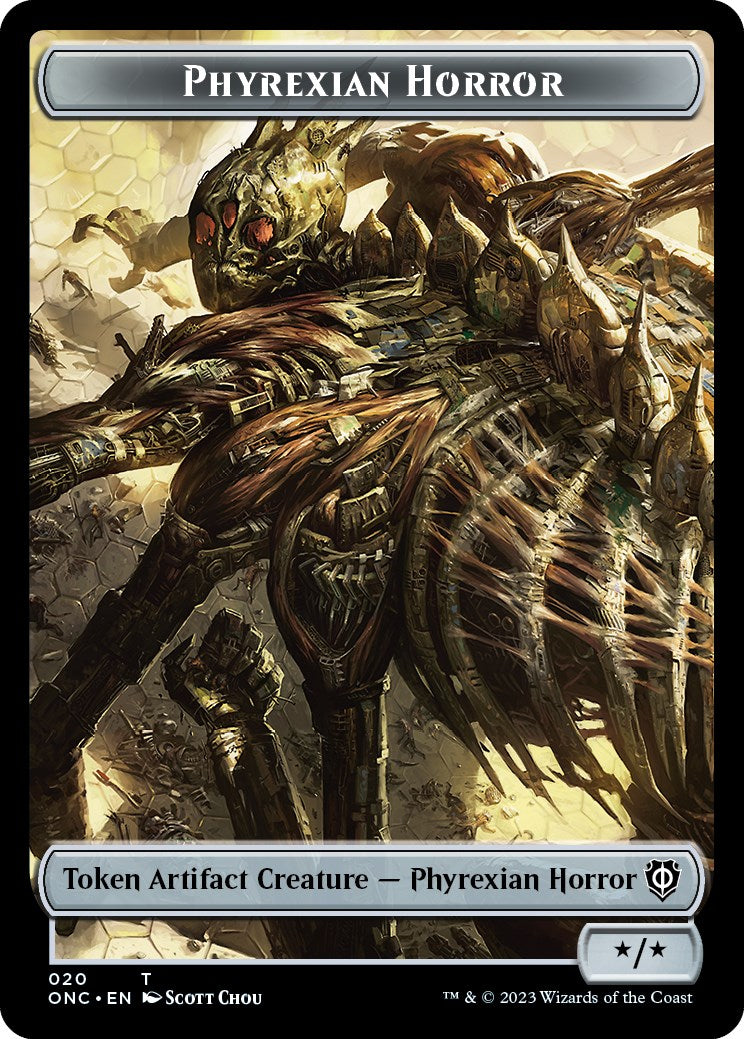Phyrexian Wurm // Phyrexian Horror Double-Sided Token [Phyrexia: All Will Be One Commander Tokens] | L.A. Mood Comics and Games