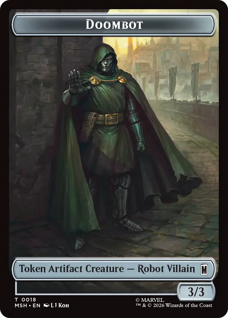 Merfolk // Doombot Double-Sided Token [Marvel Super Heroes Tokens] | L.A. Mood Comics and Games