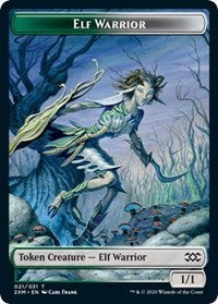 Elf Warrior // Plant Double-Sided Token [Double Masters Tokens] | L.A. Mood Comics and Games