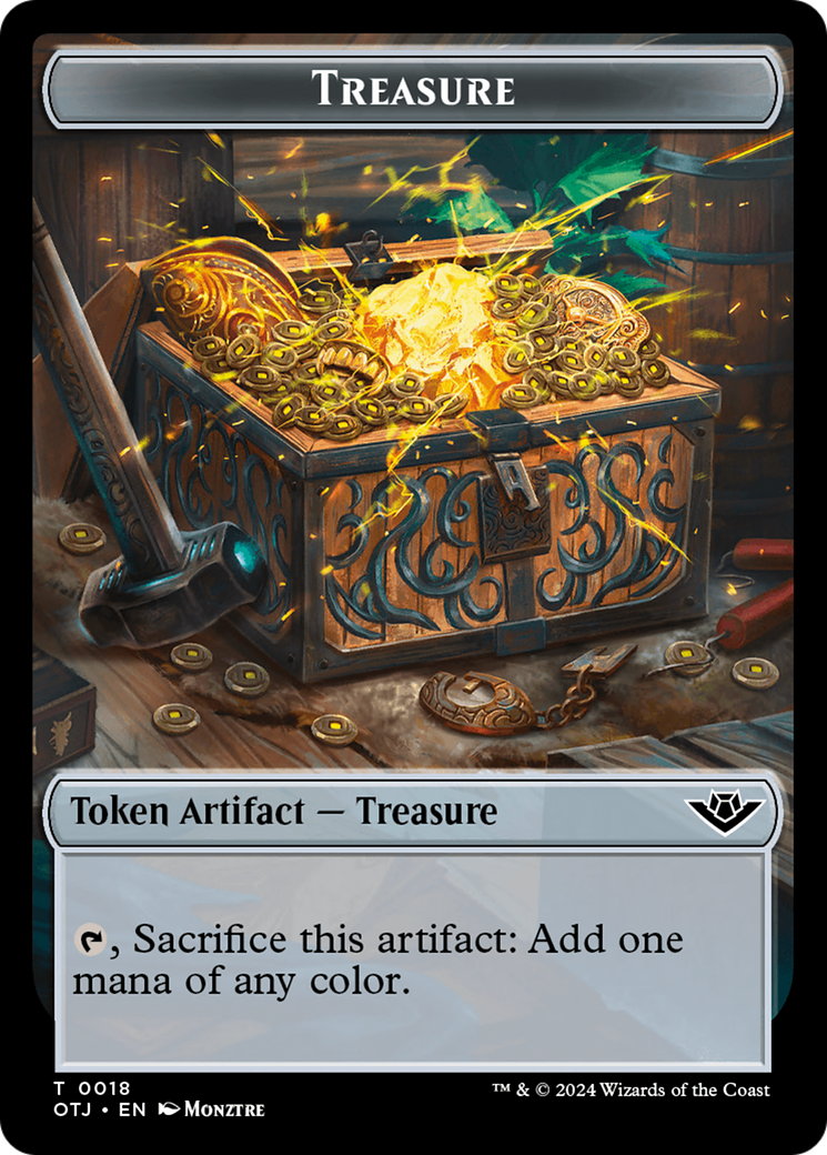 Treasure // Bat Double-Sided Token [Outlaws of Thunder Junction Tokens] | L.A. Mood Comics and Games