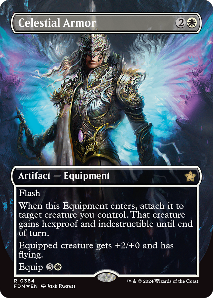 Celestial Armor (Borderless) (Mana Foil) [Foundations] | L.A. Mood Comics and Games