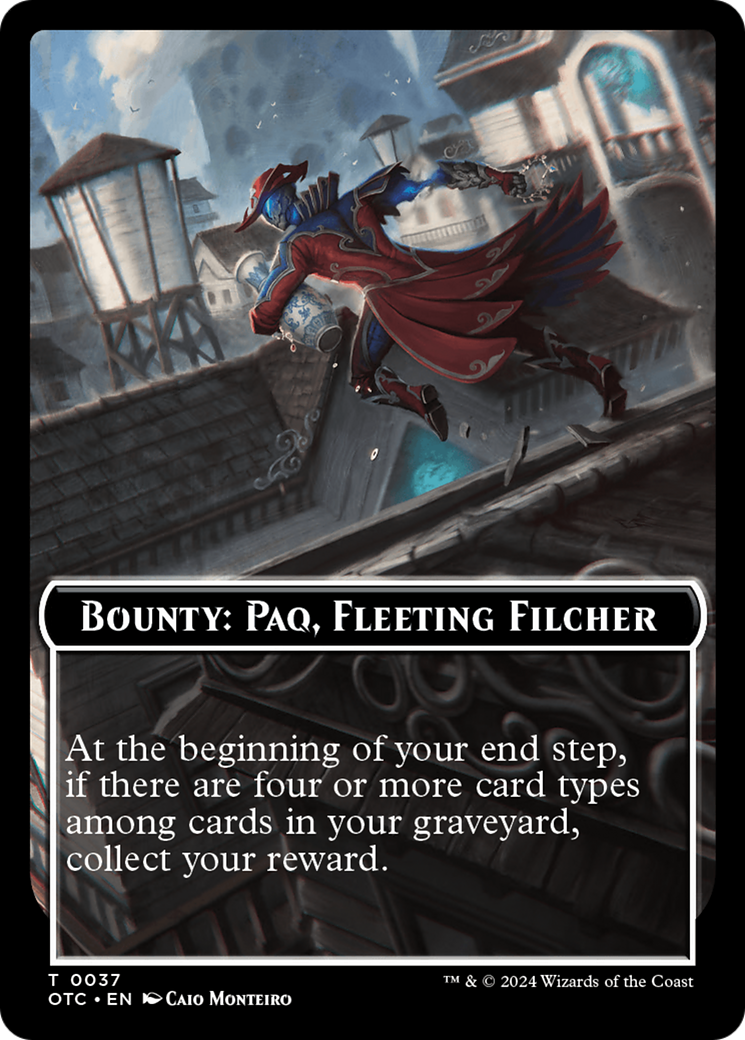 Bounty: Paq, Fleeting Filcher // Bounty Rules Double-Sided Token [Outlaws of Thunder Junction Commander Tokens] | L.A. Mood Comics and Games