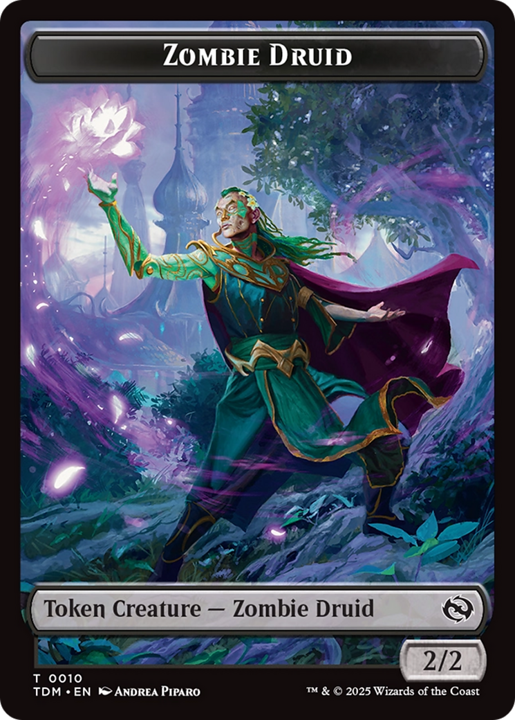 Salamander Warrior // Zombie Druid Double-Sided Token [Tarkir: Dragonstorm Commander Tokens] | L.A. Mood Comics and Games