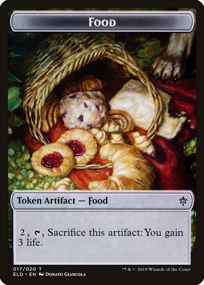 Human Cleric // Food (17) Double-Sided Token [Throne of Eldraine Tokens] | L.A. Mood Comics and Games