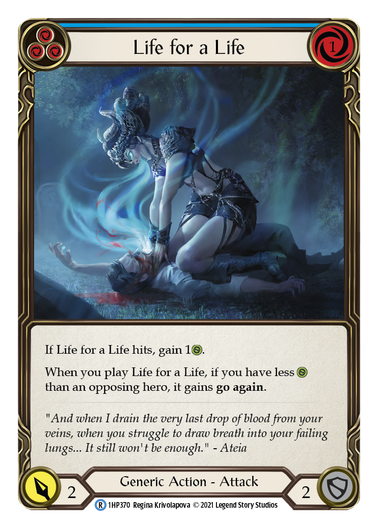 Life for a Life (Blue) [1HP370] (History Pack 1) | L.A. Mood Comics and Games
