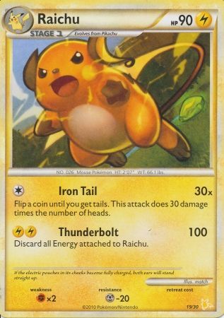 Raichu (19/30) [HeartGold & SoulSilver: Trainer Kit - Raichu] | L.A. Mood Comics and Games
