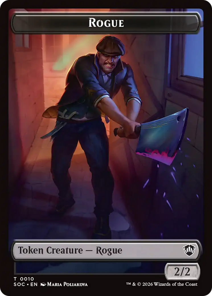 Spirit (0025) // Rogue Double-Sided Token [Secrets of Strixhaven Commander Tokens] | L.A. Mood Comics and Games