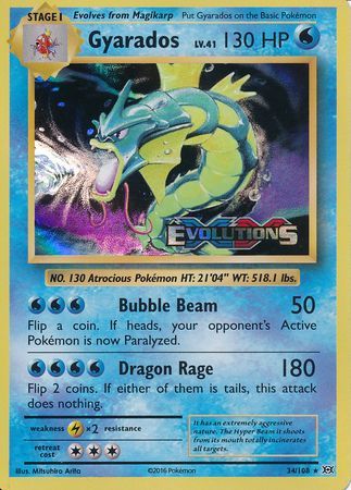 Gyarados (34/108) (XY Evolutions Prerelease) [XY: Black Star Promos] | L.A. Mood Comics and Games