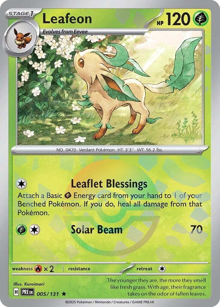 Leafeon (005/131) (Poke Ball Pattern) [Scarlet & Violet: Prismatic Evo L.A. Mood Comics and Games Leafeon (005/131) (Poke Ball Pattern) [Scarlet & Violet: Prismatic Evo L.A. Mood Comics and Games