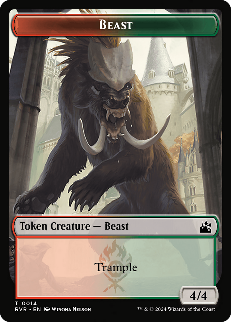 Goblin (0008) // Beast Double-Sided Token [Ravnica Remastered Tokens] | L.A. Mood Comics and Games
