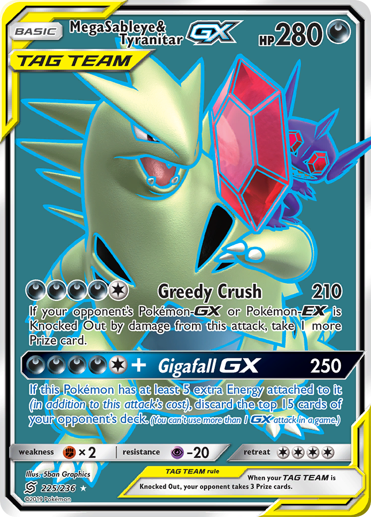 Mega Sableye & Tyranitar GX (225/236) [Sun & Moon: Unified Minds] | L.A. Mood Comics and Games