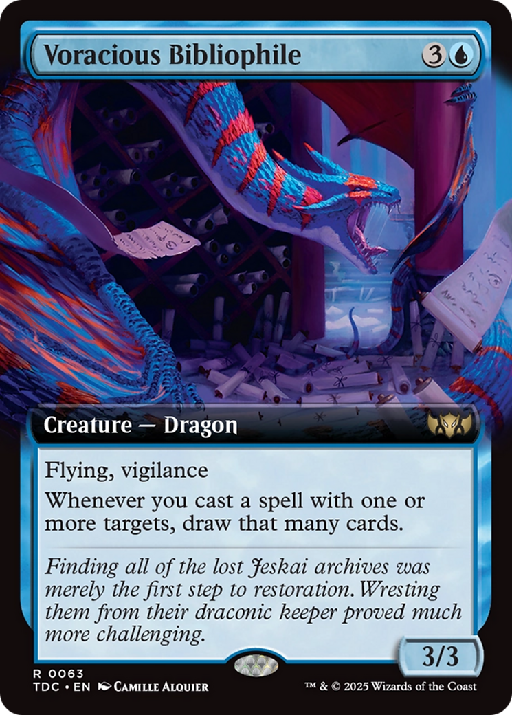 Voracious Bibliophile (Extended Art) [Tarkir: Dragonstorm Commander] | L.A. Mood Comics and Games