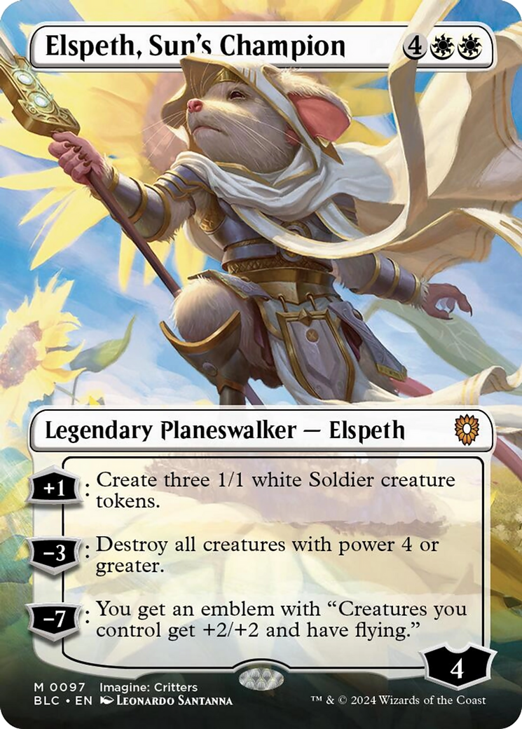 Elspeth, Sun's Champion (Borderless) [Bloomburrow Commander] | L.A. Mood Comics and Games