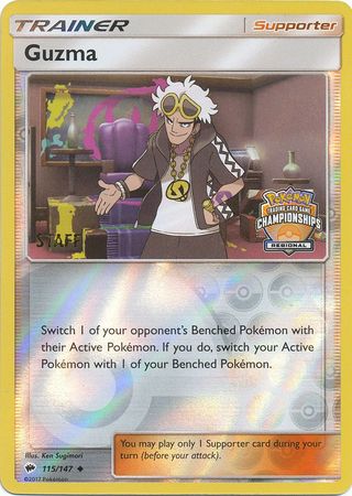 Guzma (115/147) (League Promo) (Staff) [Sun & Moon: Burning Shadows] | L.A. Mood Comics and Games