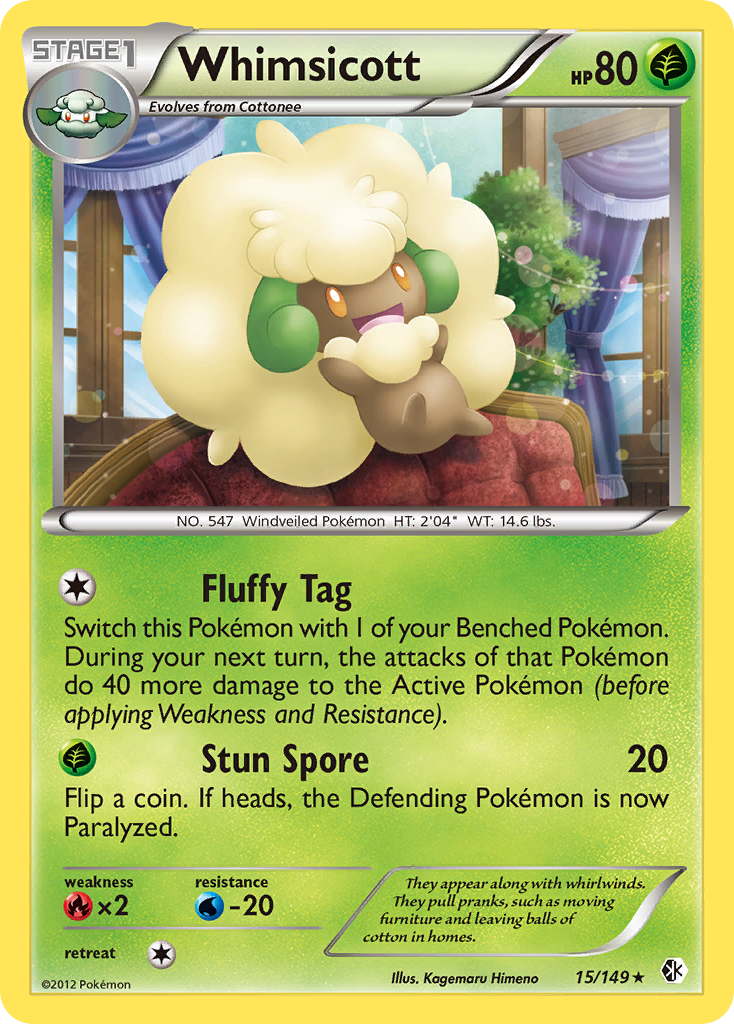Whimsicott (15/149) [Black & White: Boundaries Crossed] | L.A. Mood Comics and Games