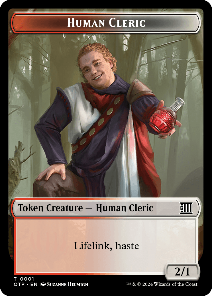 Human Cleric // Plot Double-Sided Token [Outlaws of Thunder Junction Tokens] | L.A. Mood Comics and Games