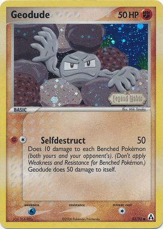 Geodude (53/92) (Stamped) [EX: Legend Maker] | L.A. Mood Comics and Games