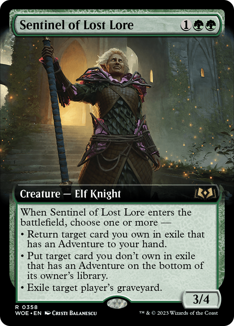 Sentinel of Lost Lore (Extended Art) [Wilds of Eldraine] | L.A. Mood Comics and Games