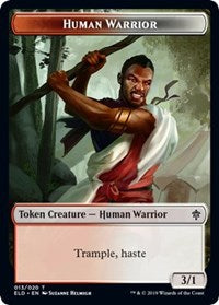 Human Warrior // Food (15) Double-Sided Token [Throne of Eldraine Tokens] | L.A. Mood Comics and Games