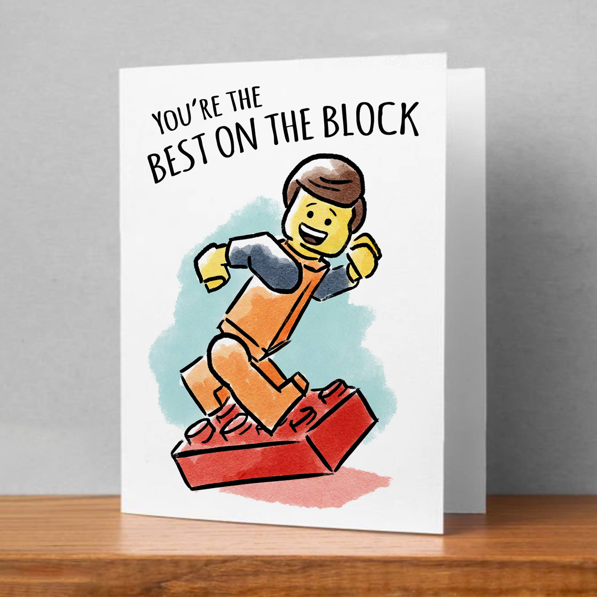 "Best on the Block" - Building Block Kids' Toy Birthday Card | L.A. Mood Comics and Games