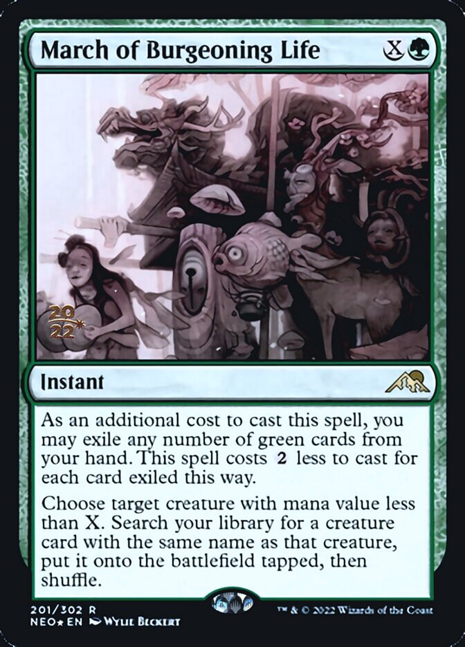 March of Burgeoning Life [Kamigawa: Neon Dynasty Prerelease Promos] | L.A. Mood Comics and Games
