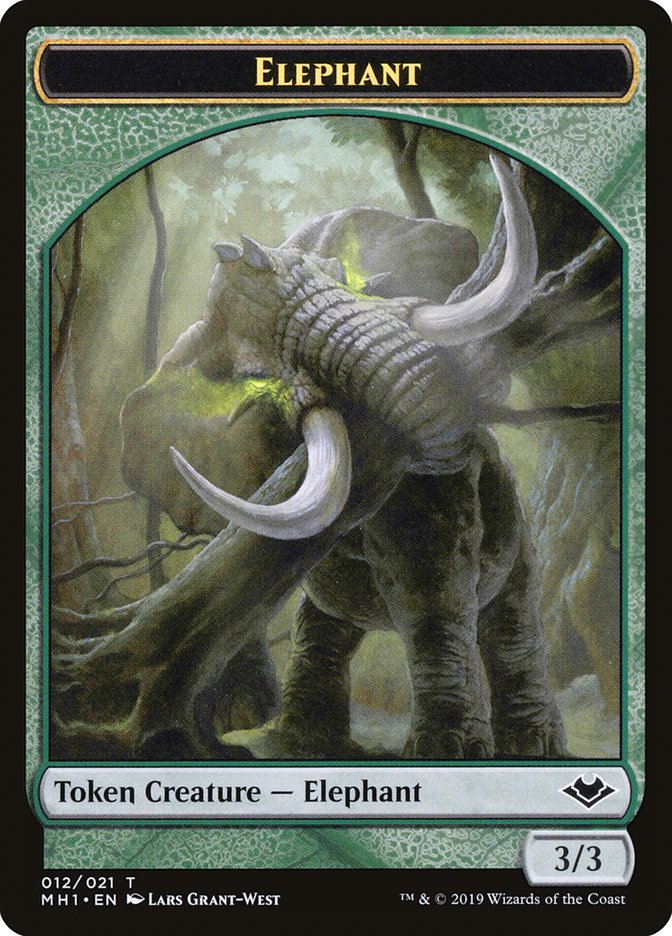 Elemental (008) // Elephant (012) Double-Sided Token [Modern Horizons Tokens] | L.A. Mood Comics and Games